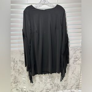 Carmen Marc Valvo Fringed Dress